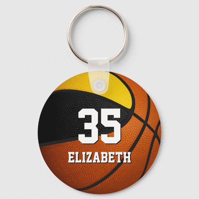 Porte-clés équipe de basket-ball en or noir cadeaux (Recto)