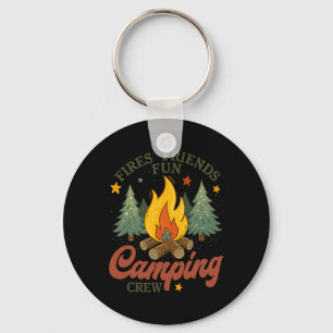 Porte-clés Équipe de camping amusant entre amis au feu de cam