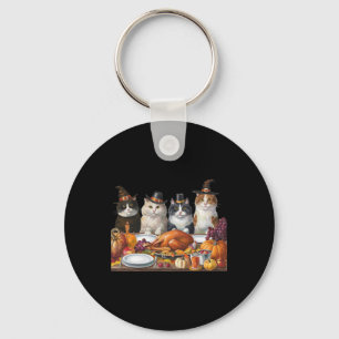 Porte-clés Équipe de chats de la fête de Thanksgiving Dons de