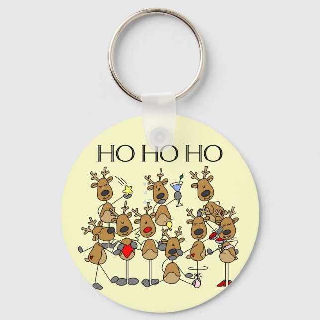 Porte-clés Équipe de Chemises et Cadeaux Reindeer (Recto)