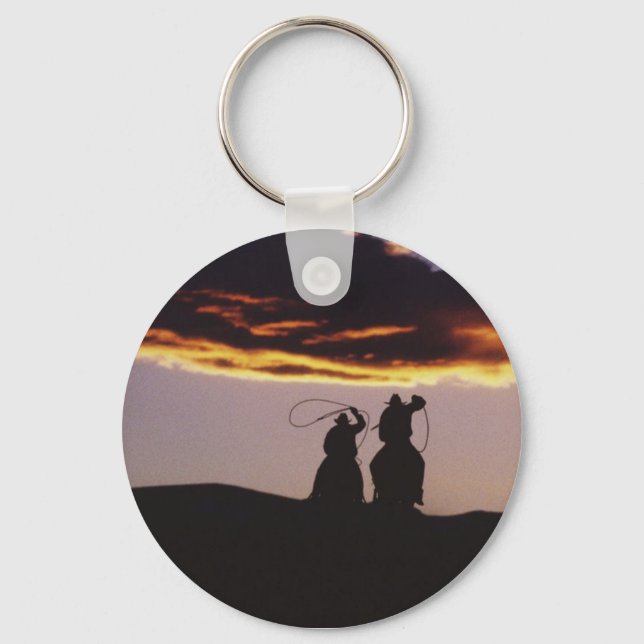 Porte-clés Équipe de Cowboy avec Lassos (Recto)