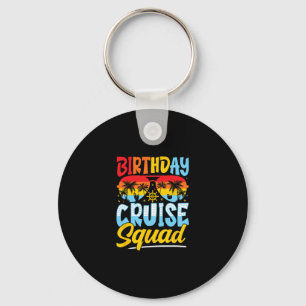 Porte-clés Équipe de croisière d'anniversaire tenue de vacanc