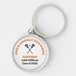 Porte-clés Équipe de crosse de l'école secondaire orange pers