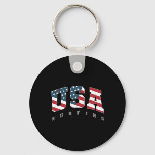Porte-clés Équipe de drapeau Usa Surf Support Athlète Surfant