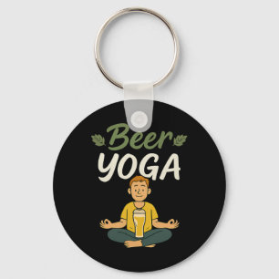 Porte-clés Équipe de fête de yoga de bière graphique pour les