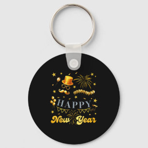 Porte-clés Équipe de fête du Nouvel An Ballon Feux d'artifice