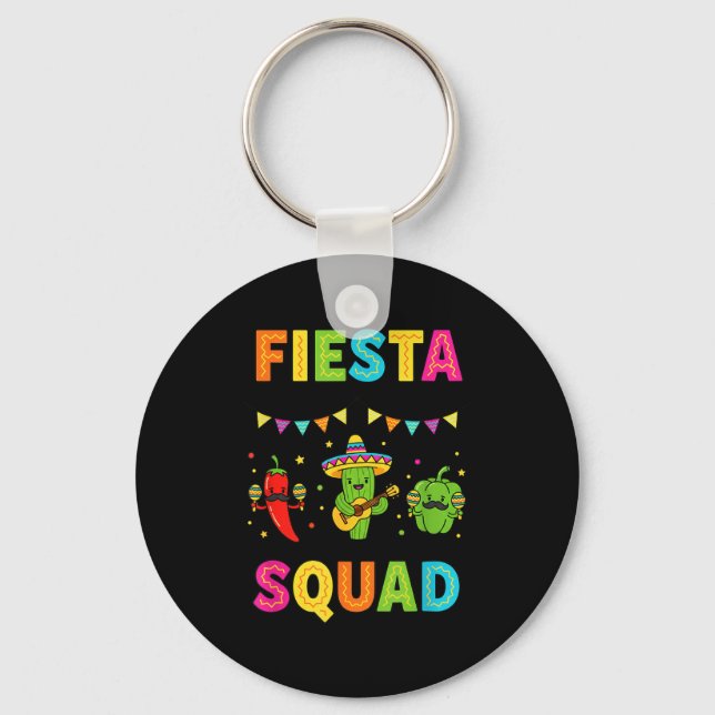 Porte-clés Équipe de fiesta cactus mignon piment poivron doux (Recto)