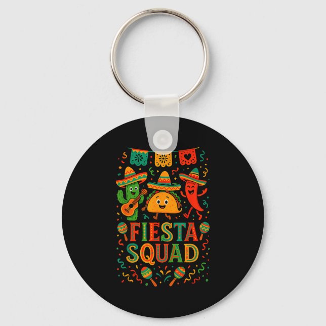 Porte-clés Équipe de fiesta drôle cinco de mayo chapeau cactu (Recto)