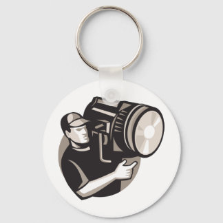 Porte-clés équipe de film avec lumière de fresnel