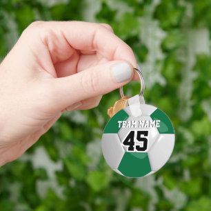 Porte-clés Équipe de football blanc et vert foncé