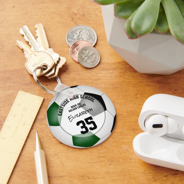 Porte-clés équipe de football noir vert filles garçons cadeau (Bureau)
