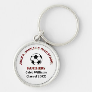Porte-clés Équipe de football personnalisée du lycée Maroon
