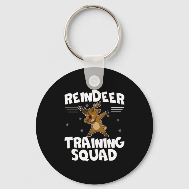 Porte-clés Équipe de formation de renne Équipe de cerfs Noël  (Recto)