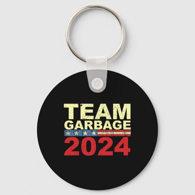 Porte-clés Équipe De Garbage Pour Trump Élections 2024 Vote D (Recto)