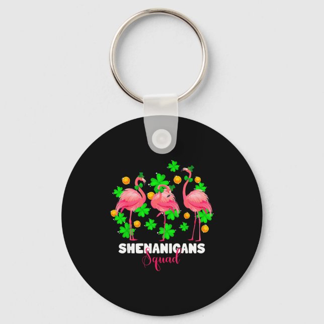 Porte-clés équipe de joyeusetés de la Saint-Patrick flamant i (Recto)