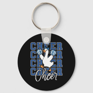 Porte-clés Équipe de l'oie de cheer drôle bleu coquette bow s