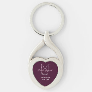 Porte-clés Équipe de mariée ajoutez nom monogramme demoiselle