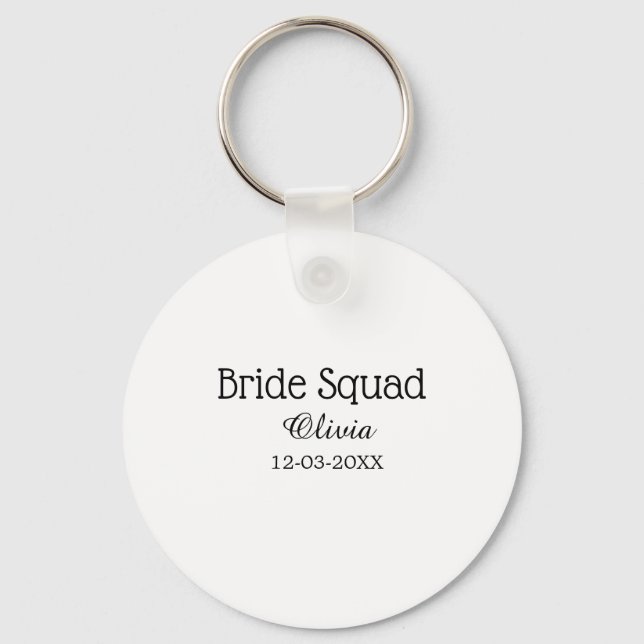 Porte-clés Équipe de mariée demoiselle d'honneur ajouter nom  (Recto)
