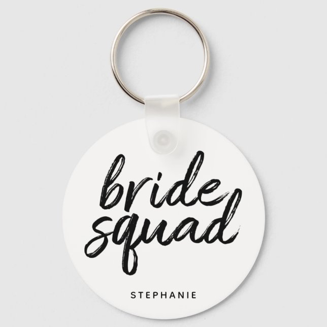 Porte-clés Équipe de mariée minimale personnalisée (Recto)