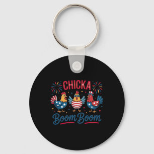 Porte-clés Équipe de poulets Chicka Boom Boom Patriot 4 juill