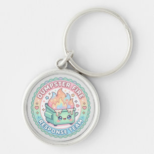 Porte-clés équipe de réponse aux incendies de poubelle kawaii
