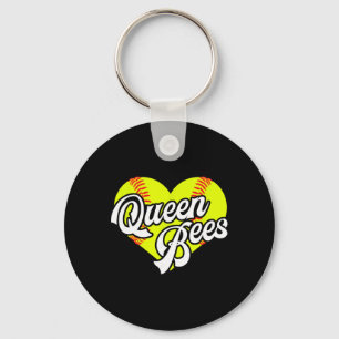 Porte-clés Équipe de softball Heart Queen Bees Ligue de T-bal