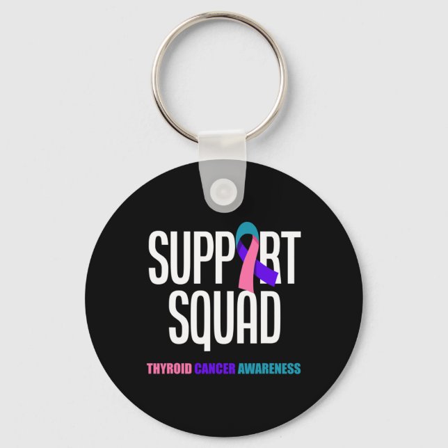 Porte-clés Équipe de soutien aux guerriers du cancer Thyroïde (Recto)