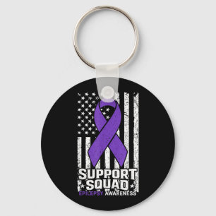 Porte-clés Équipe de soutien Drapeau Américain Violet Épileps