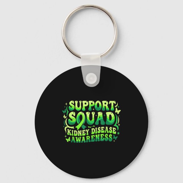 Porte-clés Équipe de soutien groovy sensibilisation à la mala (Recto)