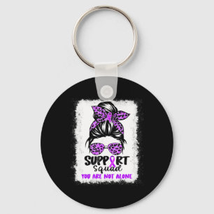 Porte-clés Équipe de soutien Messy Bun Purple Warrier Alzheim