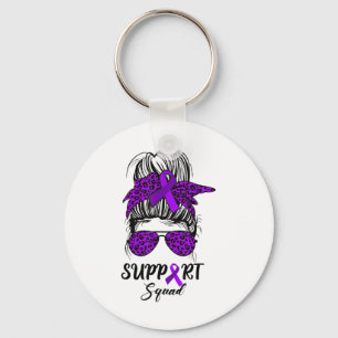 Porte-clés Équipe de soutien Messy Bun Purple Warrier Heimerh