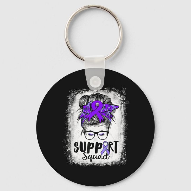 Porte-clés Équipe de soutien Messy Bun Purple Warrior Epileps (Recto)