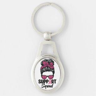 Porte-clés Équipe de soutien Nœud sale Guerrière rose Cancer 