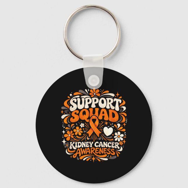 Porte-clés Équipe de soutien Ruban orange de sensibilisation  (Recto)