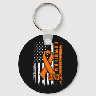 Porte-clés Équipe de soutien Ruban orange Leucémie Cancer du