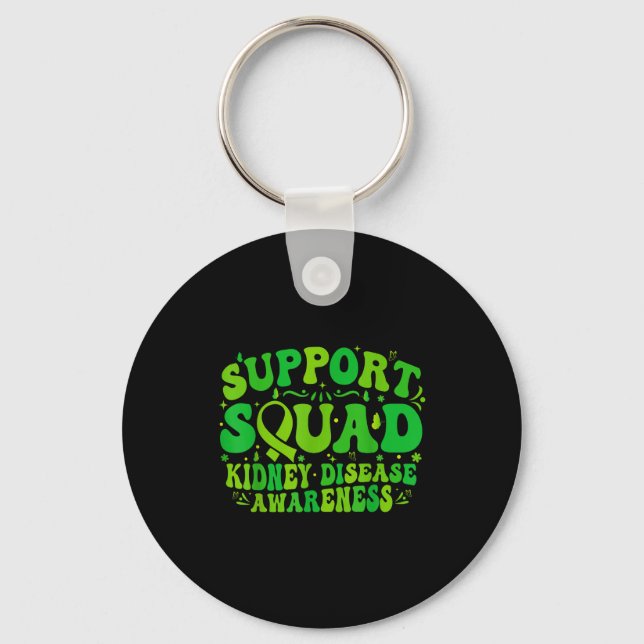 Porte-clés Équipe de soutien ruban vert papillon pkd rein (Recto)