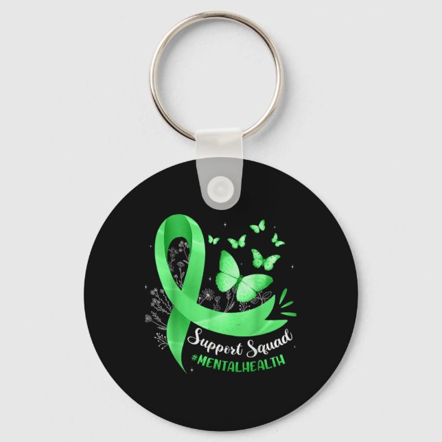 Porte-clés Équipe de soutien Sensibilisation à la santé menta (Recto)