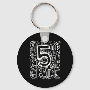 Porte-clés Équipe de typographie de 5e année Enseignant de 5e