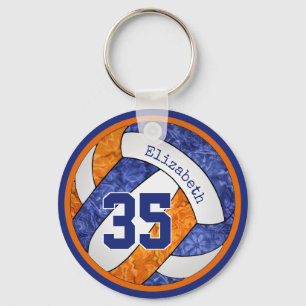 Porte-clés équipe de volley-ball des filles orange bleu cadea