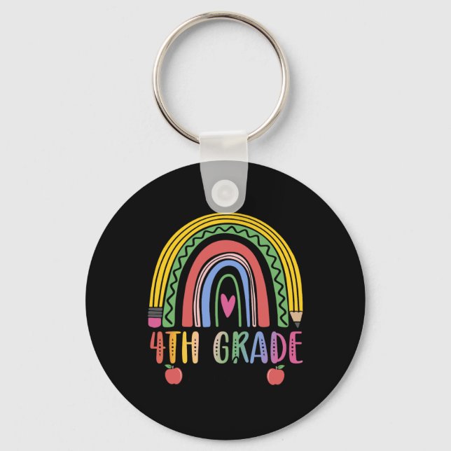 Porte-clés Équipe d'enseignants de 4e année Arc-en-ciel Équip (Recto)