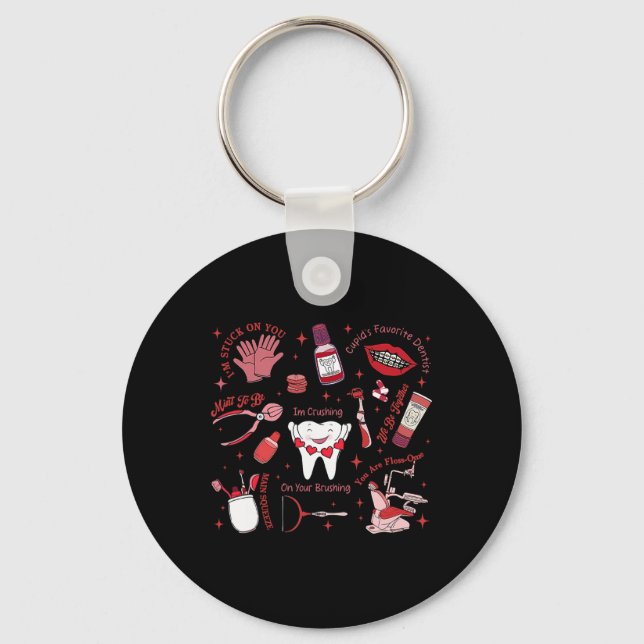Porte-clés Équipe dentaire aux dents mignonnes pour la Saint- (Recto)