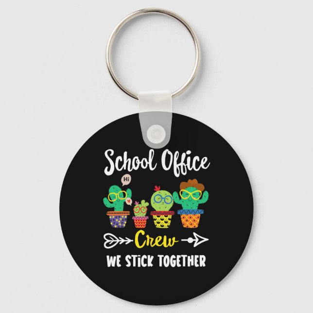Porte-clés Équipe du bureau de l'école Nous restons ensemble  (Recto)