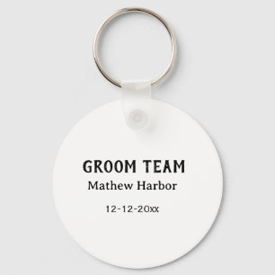 Porte-clés Équipe du marié nom du garçon d'honneur date enter