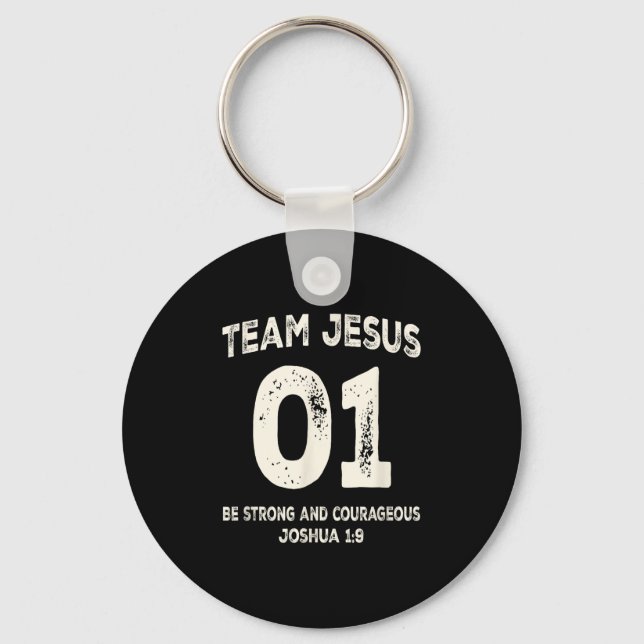 Porte-clés Équipe Jésus 01 Soyez fort courageux (Recto)