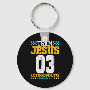 Porte-clés Équipe Jésus 03 Foi Espoir Amour Bible chrétienne