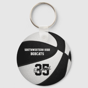 Porte-clés équipe noir blanc couleurs filles garçons basket
