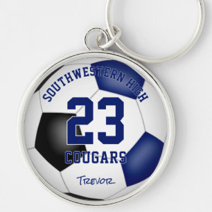 Porte-clés équipe noire bleu couleurs garçons filles soccer