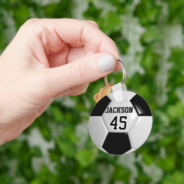 Porte-clés Équipe noire et blanche ⚽ balle (main)