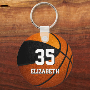 Porte-clés équipe noire orange couleurs filles garçons basket