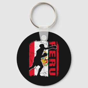 Porte-clés Équipe péruvienne de boxe Pérou Drapeau Gants de b